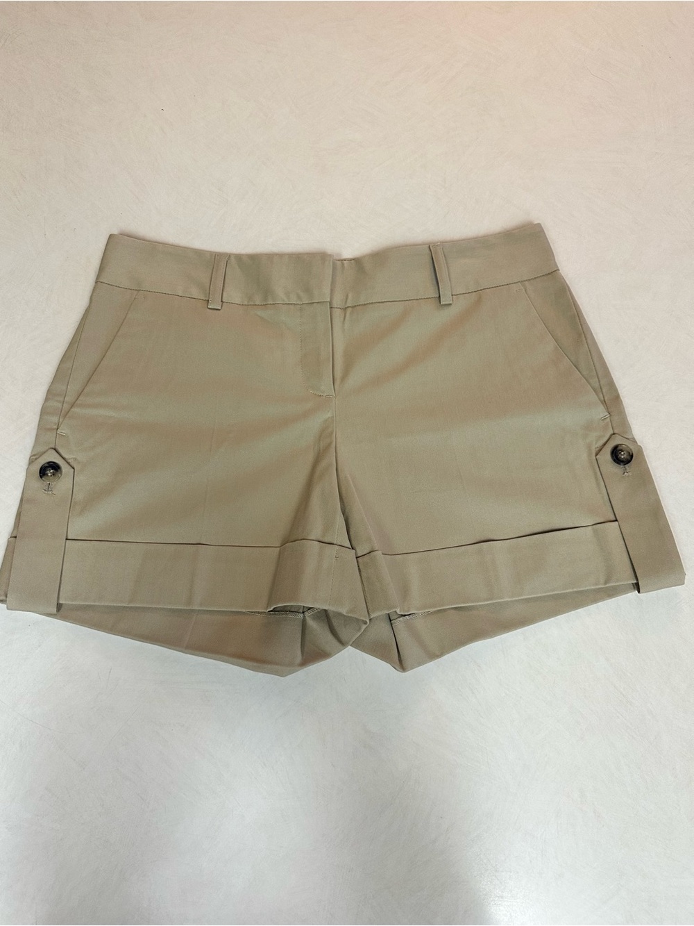 Theory Khaki Cuffed Shorts